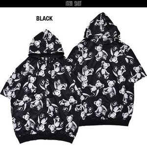 ACDC RAG Teddy Short Sleeve Zip Hoodie Black