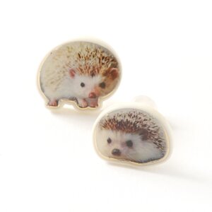 Cute Realistic Animal Earrings 1 Hedgehog