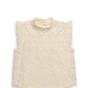 LIZ LISA Lace Turtleneck Top White