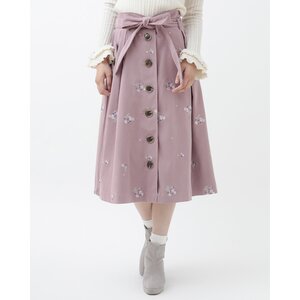 LIZ LISA Embroidered Flower Skirt Purple