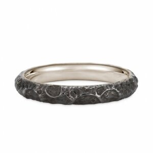 Evangelion 18K White Gold Black Moon Ring JP 9