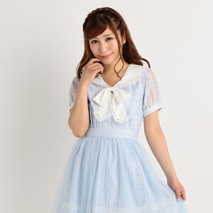 LIZ LISA Message Laced Dress Blue