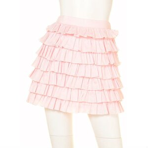 Swankiss Frilly Fitted Skirt Pink