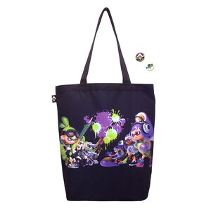 Splatoon Tote Bags with Tin Badge Boy & Girl