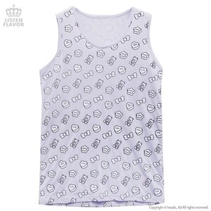 LISTEN FLAVOR Candy Bear Print Tank Top Lavender