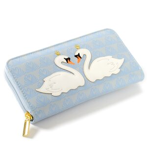 FLAPPER Swan Appliqué Long Wallet Sax