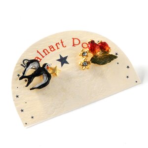Palnart Poc Swallow and Strawberry Earrings