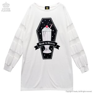 LISTEN FLAVOR Heavenly Milkshake Tulle Detail Top White