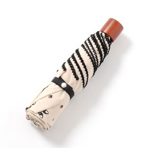 FLAPPER Buburin Paw Print Folding Umbrella Ivory