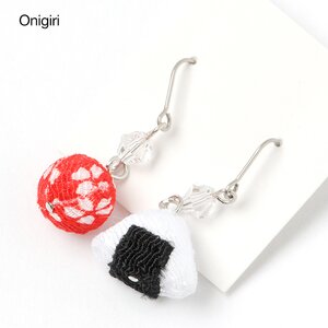 Japanese Food Earrings Onigiri