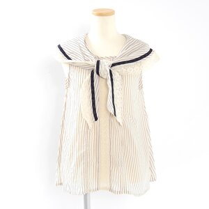 OLIVE des OLIVE Double Sailor Motif Blouse Natural Beige