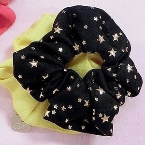 Star Pattern Scrunchie 2-Pack Yellow