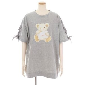 LIZ LISA Bear Print Fleece-Lined Top Gray