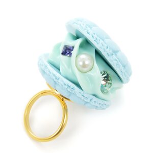 Q-pot. Parlor Shell Macaron Ring Light Blue