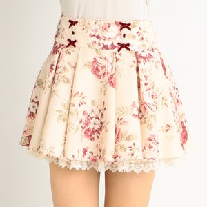 LIZ LISA Floral Sukapan Skirt White