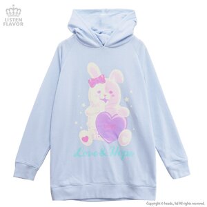 LISTEN FLAVOR Danganronpa Monomi Love & Hope Hoodie Soda Blue