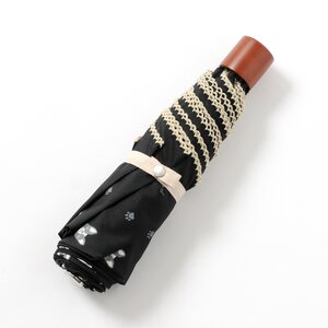 FLAPPER Buburin Paw Print Folding Umbrella Black