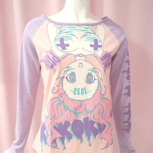 KOKOkim Vampire for 1032 Chio Raglan Shirt Pink M