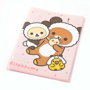 Rilakkuma Panda de Goron Clear Folder (10 Pockets) Pink