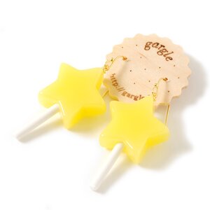 gargle Star Lollipop Earrings Yellow