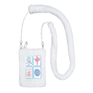 LISTEN FLAVOR Mahjong Fur Shoulder Bag White