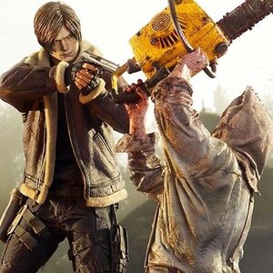 Ultimate Premium Masterline Resident Evil 4 Leon S. Kennedy vs Chainsaw Villager 1/4 Scale Figure [Pre-order]