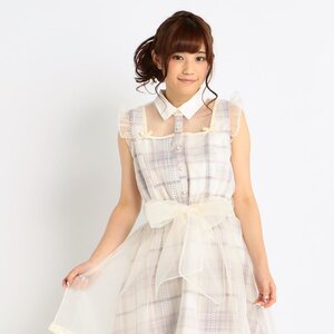 LIZ LISA Layered Collar Tartan Dress White