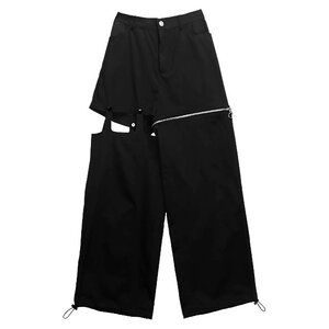 LISTEN FLAVOR Zettai Ryoiki 2-Way Detachable Pants Black