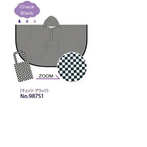 Ladies' Rain Poncho Black Check