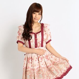 LIZ LISA Raspberry Pattern Dress Bordeaux