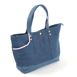 FLAPPER Denim Pants Tote Bag Blue