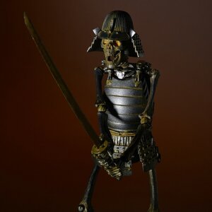 Takeyashiki Jizai Okimono KT-009 Samurai Skeleton (Iron Color Ver.) Non-Scale Figure