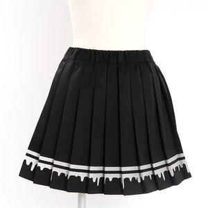 Listen Flavor Melty Lined Pleated Skirt Black