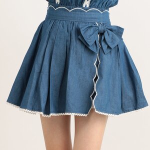 LIZ LISA Dungaree Scallop Short Pants Blue