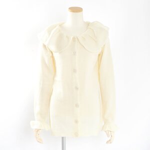 E Hyphen World Gallery BonBon Frill Callor Cardigan Ivory