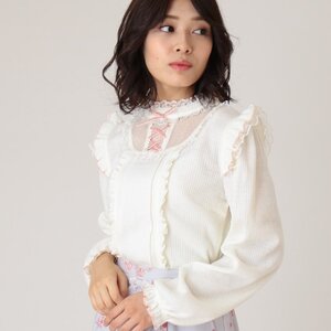 LIZ LISA Frilly Ribbon Top Pink