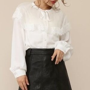 Honey Salon Tulle Collar Blouse Ivory