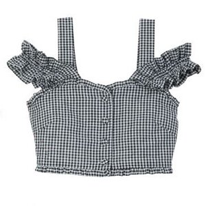 Honey Salon Frilly Bustier Top Black Gingham