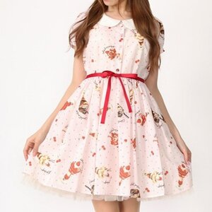 Ank Rouge Sweet Parfait Puff Sleeve Dress Pink