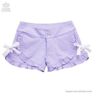 LISTEN FLAVOR Ribbon Frill Shorts Lavender L