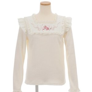 LIZ LISA Rose Embroidery Top White