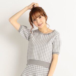 LIZ LISA Checkered Gingham Shirt Gray