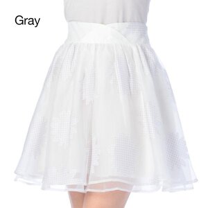 LIZ LISA Opal & Flower Gingham Checkered Skirt Gray