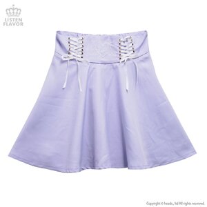 LISTEN FLAVOR Angel Heart Lace-Up Circular Skirt Lavender