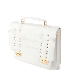 LIZ LISA Briefcase-Style Lace Bag White