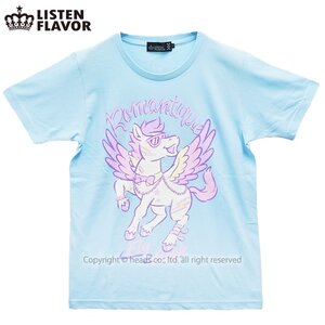 LISTEN FLAVOR Romantic Pegasus T-Shirt Blue L