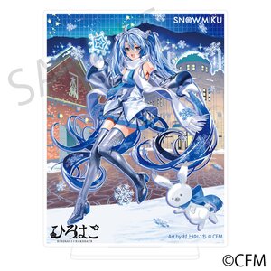 Snow Miku x Hirohako Silver-backed Acrylic Plate Hakodate Art by Murakami Yuichi