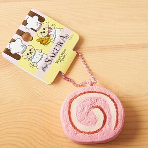 Cafe Sakura Roll Cake Charm Strawberry Strawberry