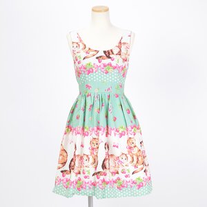 milklim Strawberries & Cats Dress Mint
