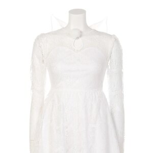 Swankiss Ribbon Lace Dress White